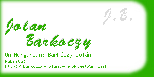 jolan barkoczy business card